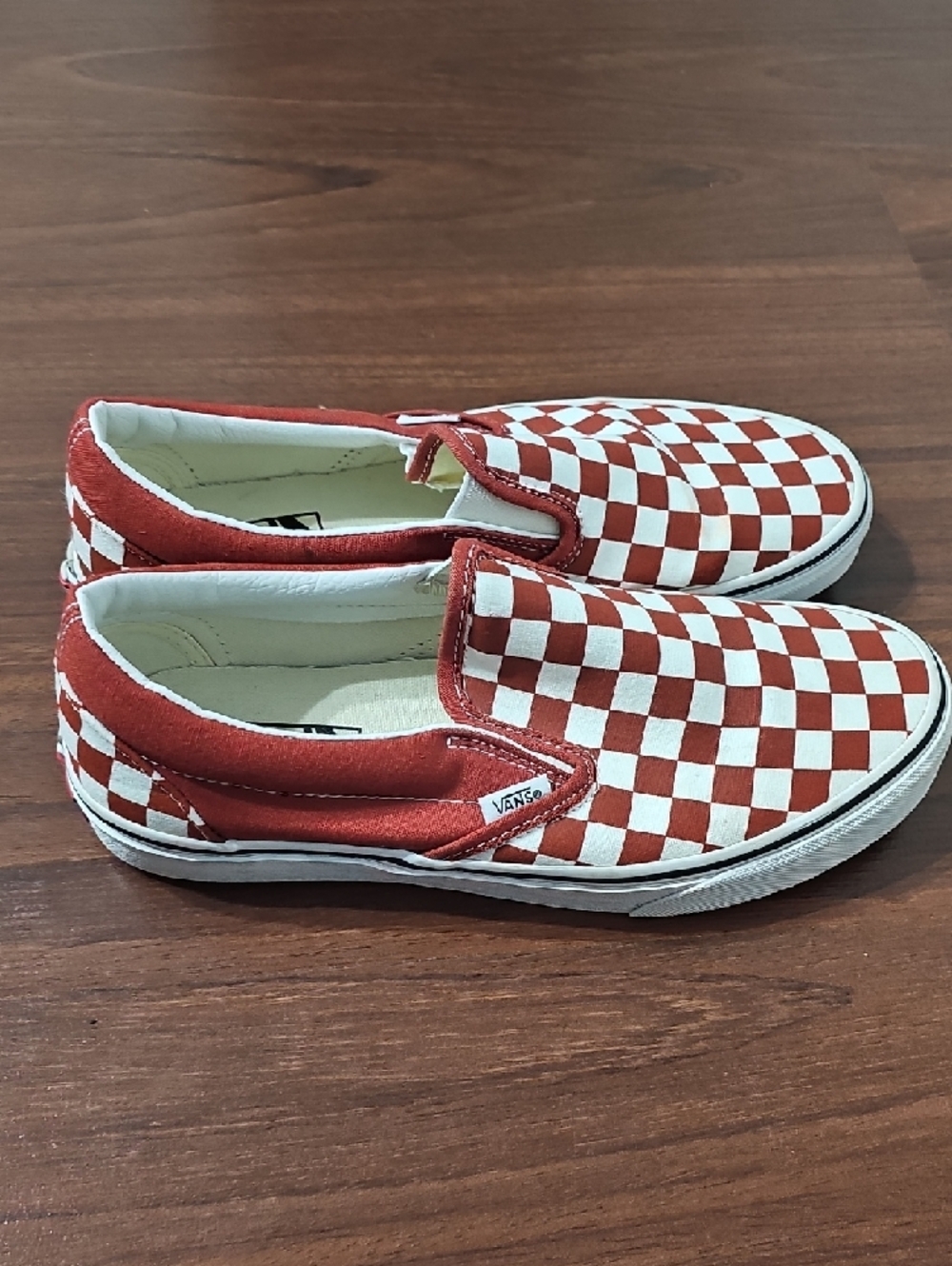 Vans Slip-On Checkerboard Sneakers - Red & White - Picture 3 of 6